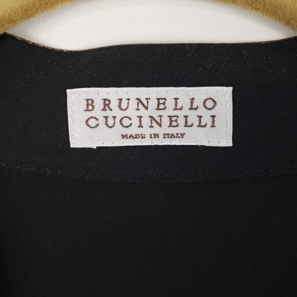 Brunello Cucinelli NWT Metallic Copper Silk Blouse Menswear Style Womens Size XL - Picture 4 of 15